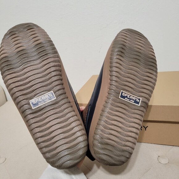 New Men Sperry Breakwater Duck Boot Waterproof Short Brown Navy Blue Size 9 - Picture 6 of 8